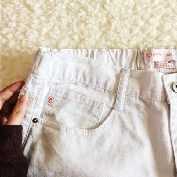 Frayed Culottes Jeans WHITE wide Leg - Picture 10 of 13